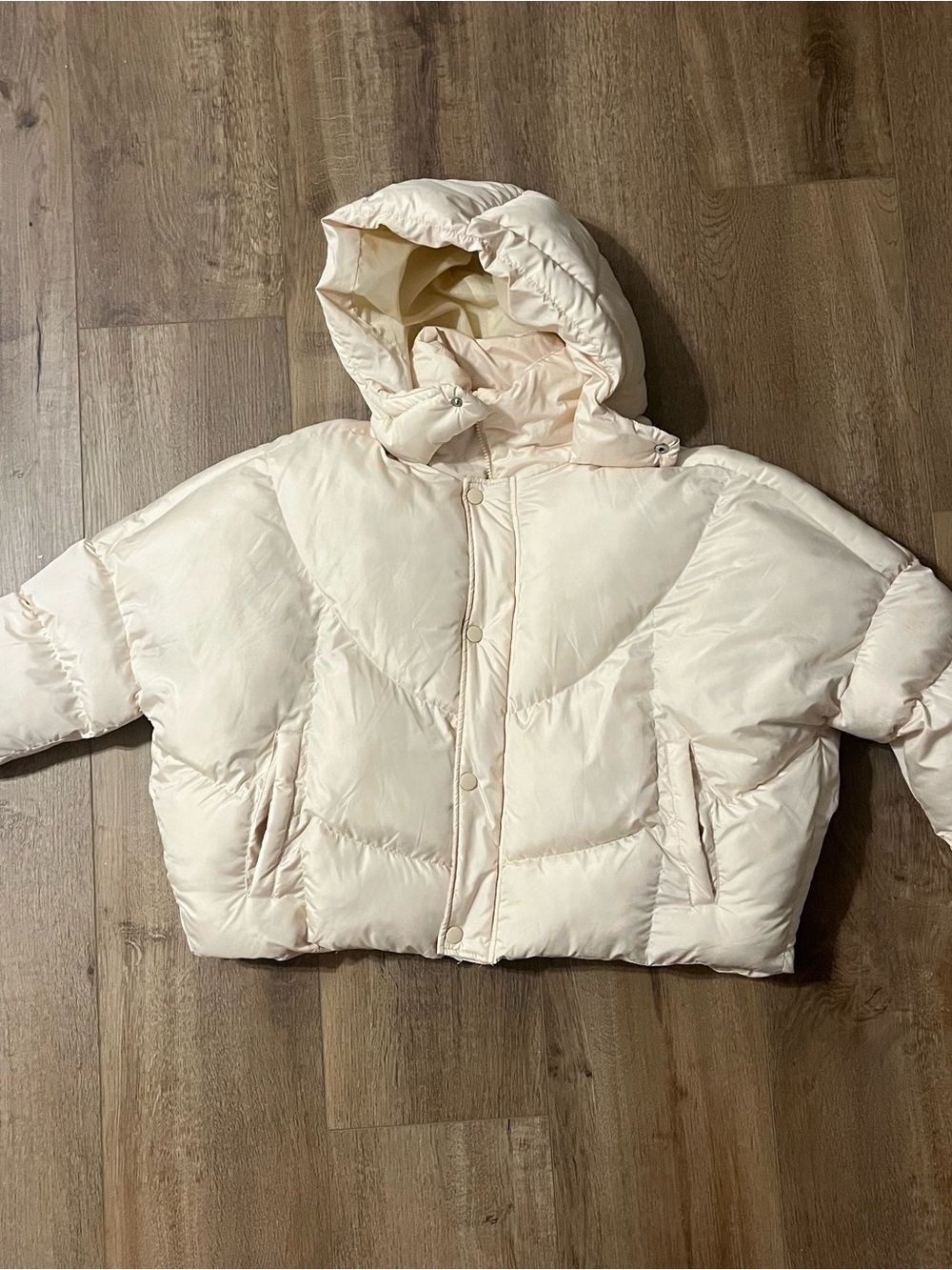 PrettyLittleThing Satin Lined Jacket in Cream size 10